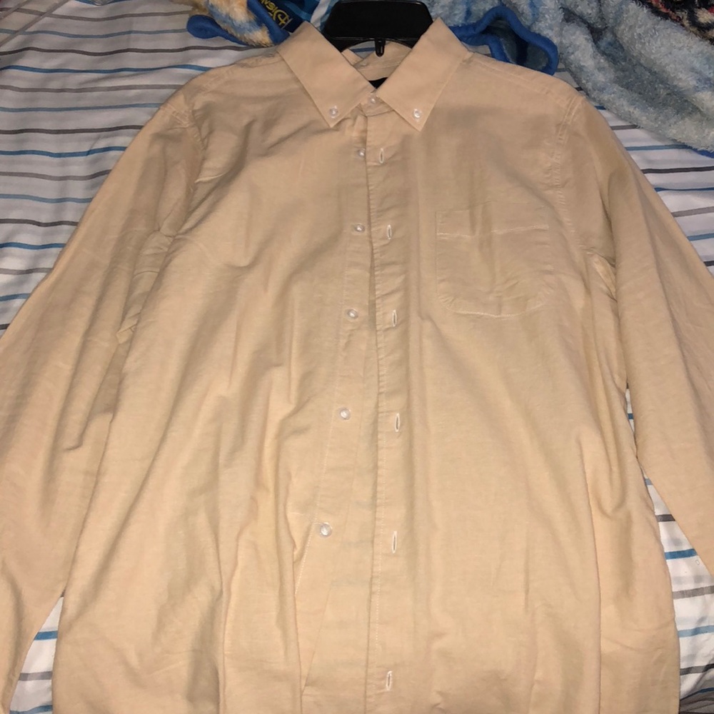 Five Four Tan Button Up Long-sleeve